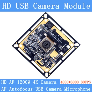38 мм * 38 мм Автофокус 4K Веб-камера MJPG 4: 3 4000x3000 30 кадров в секунду Мини UVC 1200 Вт USB Модуль камеры для Windows Linux Android Микрофон