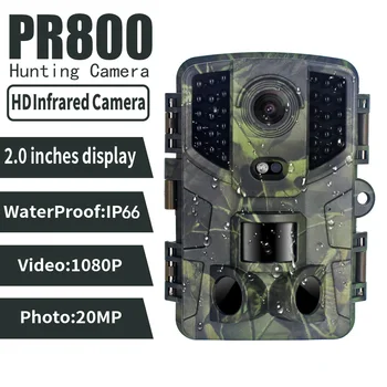 2,0 Дюймов ЖК-дисплей PR800 Охотничья Камера 20MP HD Инфракрасная Камера Ночного Видения Водонепроницаемая IP66 Быстрая Скорость Фотосъемки