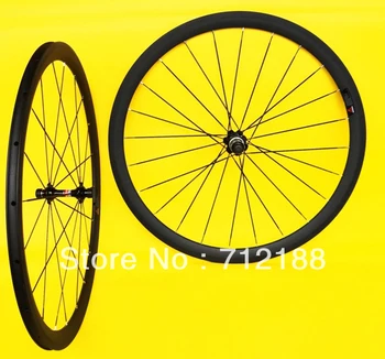 Полностью карбоновая колесная пара шоссейного велосипеда 700C clincher 38 мм - решающий обод (F: 20H / R: 24H)