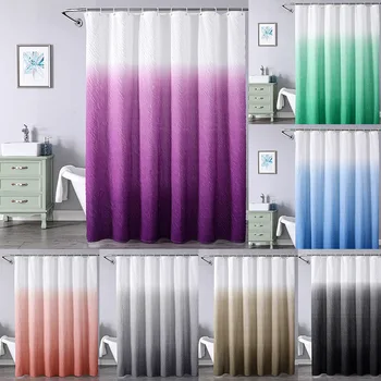 Градиентные цветные занавески для душа с мраморной пузырящейся текстурой, Роскошная ткань, полиэфирная ткань, набор занавесок для декора ванной комнаты с крючком