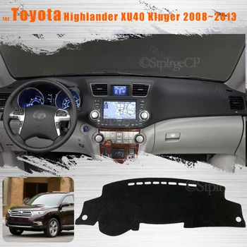 Для Toyota Highlander XU40 Kluger 2008 ~ 2013 Консоль Приборная Панель Замшевый Коврик Протектор Солнцезащитный Козырек