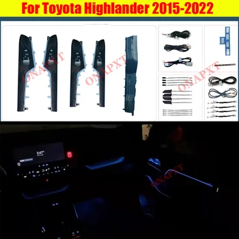 Декоративный Рассеянный Свет Светодиодная Автомобильная Атмосферная Лампа с подсветкой Полосы 64 Цвета Кнопочного Управления Для Toyota Highlander 2015-2022