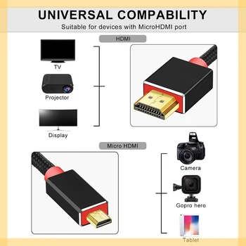 HDMI-совместимый кабельный адаптер 4K 60Hz 1080P Ethernet Аудио кабель с оплеткой для камеры HDTV PS3 XBOX PC 1 м 2 м 3 м