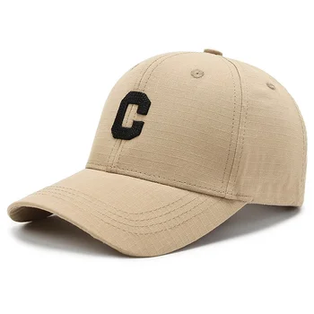 Классическая хлопковая бейсболка с вышитой буквой C, шляпа для папы, Регулируемая бейсболка-кепка, солнцезащитная шляпа для мужчин и женщин