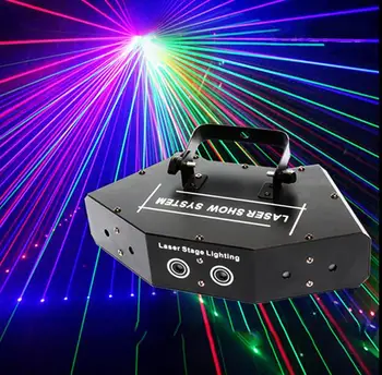 RGB 6 Лазерных линий изображения, 16 Линий сканирования луча, DMX DJ-бар, Кофе, Рождественская домашняя вечеринка, эффект дискотеки, освещение, Лазерное световое шоу