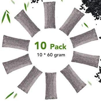 10 упаковок Многоцелевого гигиенического материала Бамбуковый уголь, впитывающий запах, мешок для удаления излишков воды, Многоразовый Очиститель воздуха для вторичной переработки