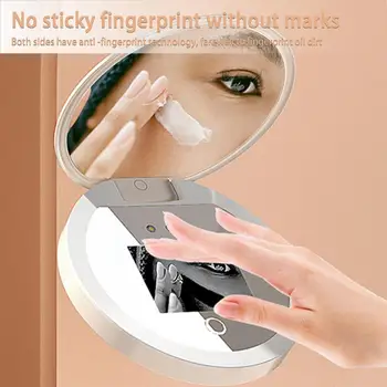 УФ-камера Визуализирует Солнцезащитный крем для лица, зеркало для макияжа с подсветкой для солнцезащитного крема, Портативное светодиодное косметическое зеркало для макияжа F2U4
