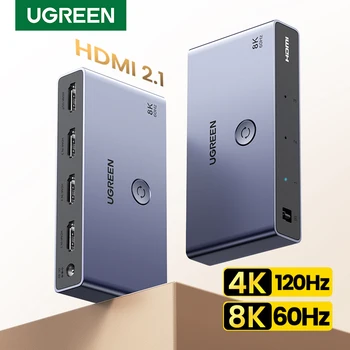 UGREEN HDMI 2.1 Переключатель 8K 60Hz 4K120Hz HDMI-совместимый переключатель 3 в 1 Выходе с преобразователем дистанционного управления Для мониторов Xbox PS5