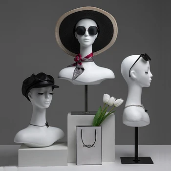 Подставка для плечевой модели Женская Голова Манекена с бюстом Для Демонстрации ювелирных изделий Шляпа, Парик, Кронштейн для шарфа