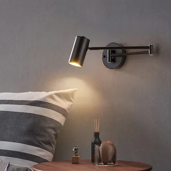 Вращающийся настенный светильник в скандинавском минималистичном стиле, настенный светильник с 2 секциями, поворотный светильник для домашнего декора, Спальня, Современный светодиодный светильник золотого цвета