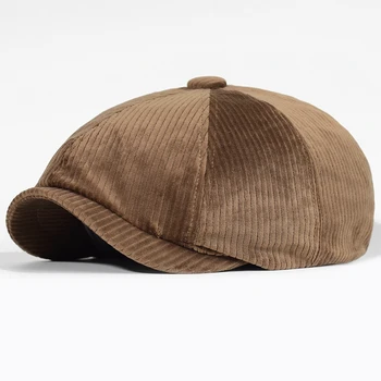 Унисекс, весенне-осенне-зимние кепки газетчика, мужская и женская теплая восьмиугольная шляпа для мужчин, шляпы детективов, Ретро плоские кепки