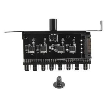 ПК 8-канальный Концентратор Вентилятора Регулятор Скорости Охлаждающего вентилятора для корпуса процессора HDD VGA PWM Вентилятор PCI Кронштейн Питание от вентилятора 12V (SATA)