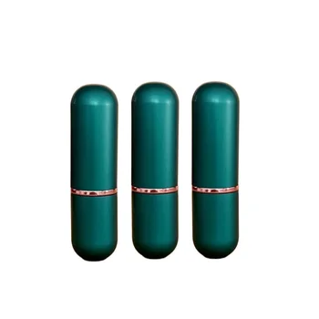 12,1 мм Темно-зеленый Матовый алюминиевый Тюбик для Губной помады, Магнитная Косметическая упаковочная бутылка, Высококачественный Круглый пустой контейнер для Бальзама для губ, 15 шт.