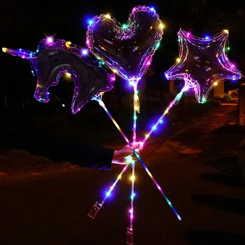 10 Комплектов светодиодных светящихся прозрачных воздушных шаров в форме сердца/Звезды, воздушный шар со светодиодной подсветкой, декор для Свадьбы, Дня Рождения, Globos Ballon