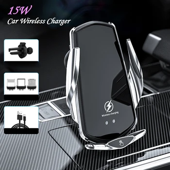 15 Вт автомобильное беспроводное зарядное устройство магнитный держатель для телефона Держатель для iPhone Samsung Xiaomi в 14 13 12 инфракрасный индукционная быстрая зарядка