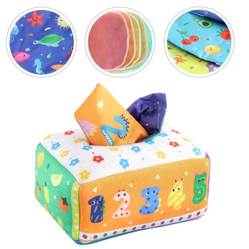 Коробка для детских салфеток Сенсорная игрушка для малышей, аксессуар для раннего обучения, игрушки от морщин, ткань, обучающая