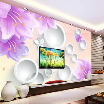 beibehang Быстро настраивает размер HD фрески 3d обои обои с цветком лилии papel de parede оптом обои для стен