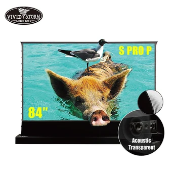 Vividstorm 84-дюймовый CLR выдвижной электрический напольный экран с акустическим управлением UST ALR для лазерного телевизора с экраном 4K HD для домашнего кинотеатра
