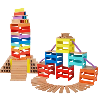 Детская творческая головоломка Длинные Строительные блоки Мужская И Женская Сборка Неограниченное количество Деревянных игрушек-головоломок с крупными частицами