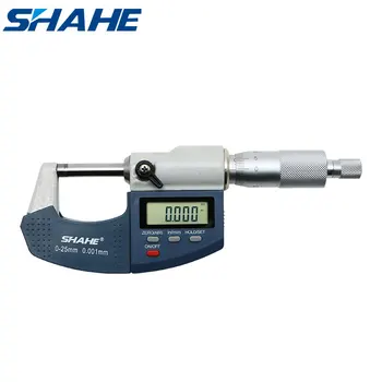 Цифровой микрометр SHAHE 0,001 мм 0-25 мм Электронный внешний микрометр со шкалой Линейного микрометра Измерительный инструмент
