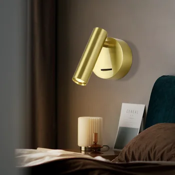 Светодиодный настенный светильник с выключателем в номере для гостей Отеля с регулируемой яркостью Вверх и вниз Прикроватный светильник для чтения Декор гостиной 3W 2020 NERS