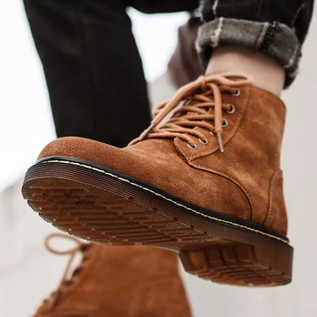 Мужские ботинки на платформе, Увеличивающие Рост на 6 см, Мужская Кожаная Обувь на Каблуке, Мужские Ботинки с Лифтом, Осенне-весенние парные ботинки