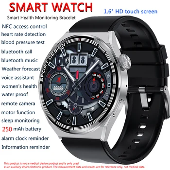 Смарт-часы Для мужчин, монитор здоровья, спортивный браслет NFC 250 мАч, Голосовой ассистент, Bluetooth-вызов, Водонепроницаемые Женские Умные часы для мужчин