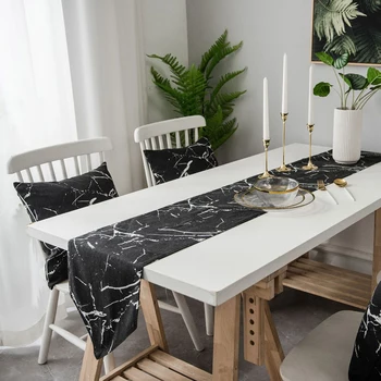 Мраморная настольная дорожка 30x180 см с текстурой мрамора Кухонные Столешницы для Украшения дома за Кухонным обеденным столом