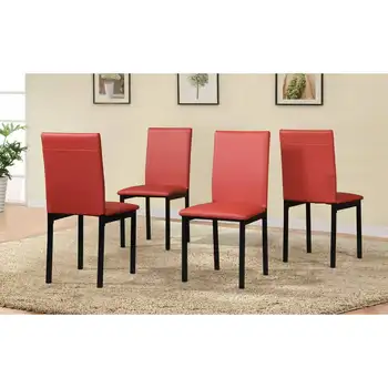 Обеденный стул, Набор из 4 стульев, Красный