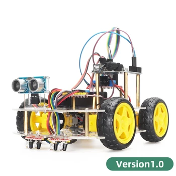 4WD Smart Robot Car Starter Kit для обучения программированию на Arduino и развития навыков Автоматизации Наборы рамок для робота + Руководство