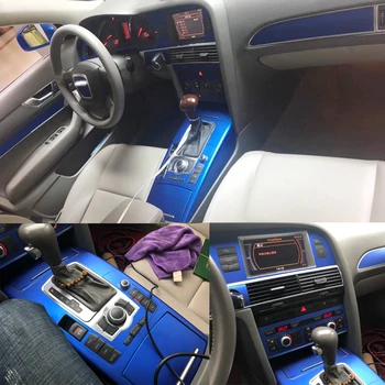 Автомобильный Стайлинг 3D/5D Из Углеродного Волокна, Внутренняя Отделка Центральной Консоли, Изменение Цвета, Литье, Наклейки Для Audi A6 C6 2005-2011