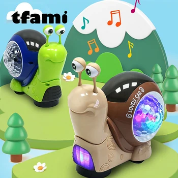 TFAMI, Ползающий Краб, Улитка, детские игрушки, Электрический питомец с музыкальным освещением, Интерактивные музыкальные игрушки для детей, игрушки для малышей, подарки на День рождения