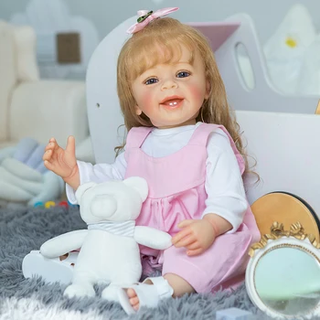 55 см кукла для маленьких девочек Янник, 3D раскрашенная кожа, детская игрушка на день рождения и Рождество