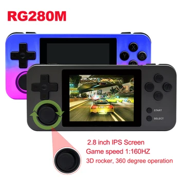 Портативная Ретро Игровая консоль RG280M с 2,8 дюймовым IPS Экраном, Портативный Портативный игровой Плеер, Система с открытым исходным кодом для PS1/GBA/SFC ect