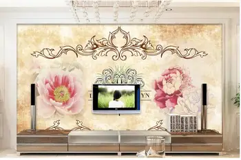 Фотообои на заказ, 3D обои, европейский стиль, ретро цветы, домашний декор, гостиная, обои для стен, 3 d в рулонах