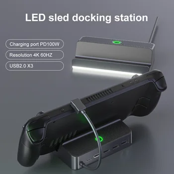 Для док-станции Steam Deck, подставки для телевизора, концентратора 6 в 1, совместимого с 4K HDMI USB Type-C, зарядной станции PD мощностью 100 Вт для Nintendo Switch