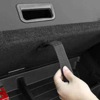 Задний боковой ящик для хранения в багажнике с крышкой Автозапчасти для Tesla Model Y Задняя крышка багажника на шнурке Черные стойки для багажника Аксессуары