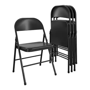 Складной стул из стали Mainstays (4 упаковки), черный