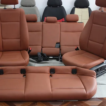 bm w оранжевое кожаное автокресло с полным комплектом чехлов, модная автомобильная подушка для женщин
