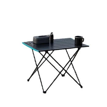 Сверхлегкий Складной стол, стол для кемпинга, Складной обеденный стол на открытом воздухе, вечеринка, пикник, барбекю, Черная сумка для хранения, самодвижущийся стол для кемпинга