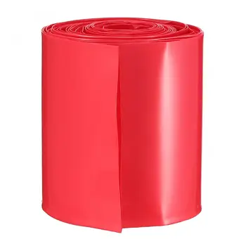 uxcell, упаковка для батареек, ПВХ термоусадочная трубка, плоская ширина 65 мм для источников питания типа АА, длина 5 метров, красный