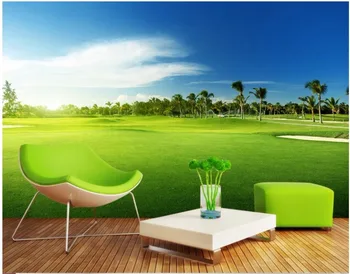 3d обои на заказ фотообои Поле для гольфа пастбища пейзаж фон гостиная домашний декор 3D настенные фрески обои