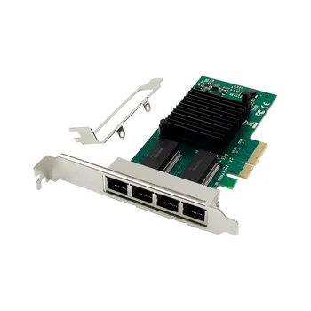 Четырехпортовая Гигабитная сетевая карта PCI-E PCI-E X1 I350-T4 RJ45 Серверная Сетевая карта Настольный Программный Маршрутизатор Гигабитная сеть