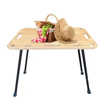Складной стол для пикника, Складной стол для кемпинга, стол из массива дерева, грузоподъемность 50 кг, Полый резной дизайн из дерева Для
