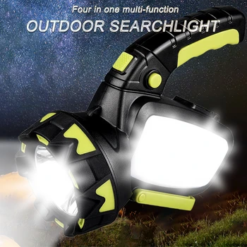 2021 Мощный светодиодный фонарик, Портативный светодиодный фонарь T6, USB Перезаряжаемый Прожектор, Водонепроницаемый прожектор для рыбалки, световой фонарь