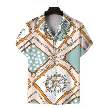 Свободные Дышащие Гавайские рубашки с 3D принтом, модные топы для пляжных вечеринок, Летние мужские рубашки с короткими рукавами