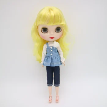 Бесплатная доставка, кукла Blyth с желтыми волосами телесного цвета для девочек (YBS 751)