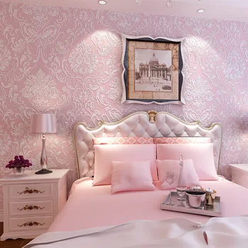 Розовые Обои для украшения спальни и гостиной, 3d Обои с цветочным Рисунком, Домашний Декор, Современные декоративные обои для стен