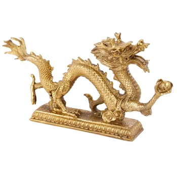 Подарки и поделки для украшения дома в помещении, латунная статуя фэншуй, античная китайская статуя дракона