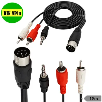 8-контактный кабель DIN/RCA для ресивера/сабвуфера для ресивера или CD-плеера и сабвуфера